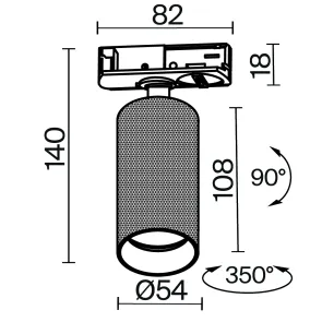 Track Luminaire TR089-1-GU10-BB