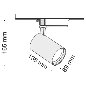 Svetilka za tirno vodilo TR003-1-17W3K-B