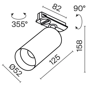 Track Luminaire TR021-1-12W3K-W-BBS