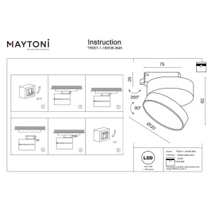Track Lighting TR007-1-18W3K-B4K