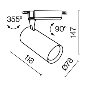Track Lighting TR003-1-10W3K-S-W