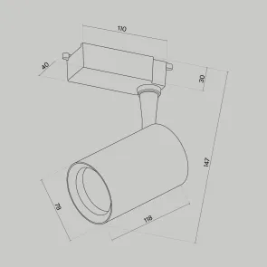 Track Lighting TR003-1-10W3K-S-W