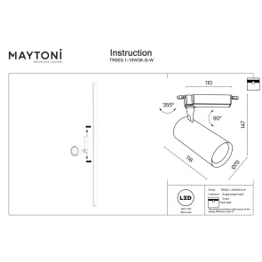 Track Lighting TR003-1-10W3K-S-W