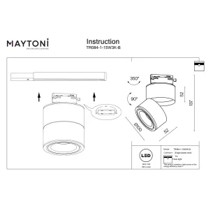 Track luminaire TR084-1-15W3K-B