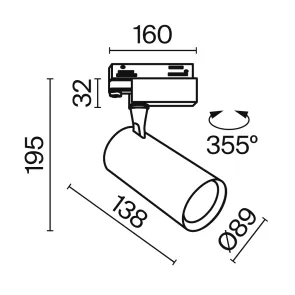 Track luminaire TR029-3-20W3K-S-W