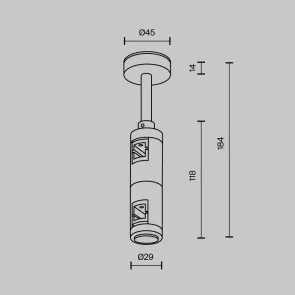 Double ceiling mount 78mm "Flarity" brass TRA156C-D1-BS