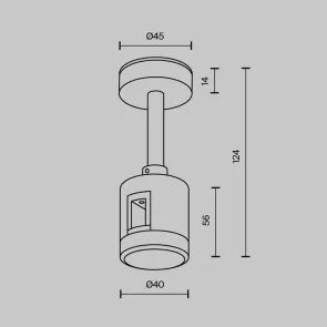 Ceiling mount 78mm with direct power connector "Flarity" brass TRA156C-IPC1-BS