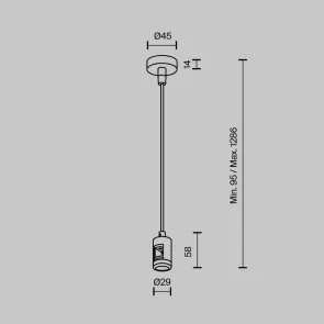 Ceiling mount with power input brass TRA157SW-B1-BS