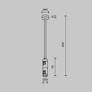 Double ceiling mount 300mm "Flarity" brass TRA158C-D1-BS