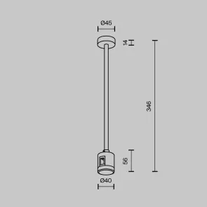 Ceiling mount 300mm with direct power connector "Flarity" brass TRA158C-IPC1-BS