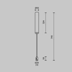385mm ceiling base for power supply unit with "Flarity" power input brass TRA159C-BB1-BS