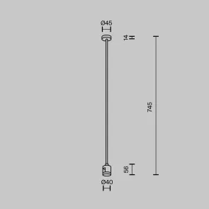 700mm ceiling mount with direct power connector "Flarity" brass TRA159C-IPC1-BS