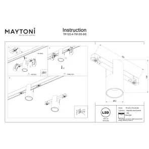 Magnetic track light TR122-4-7W-DS-BS