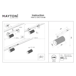 Track Lighting TR097-2-12W2.7K-M-BB
