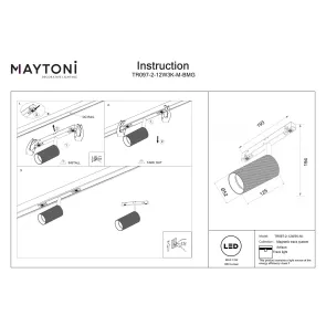 Magnetic track light TR097-2-12W3K-M-BMG