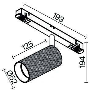 Magnetic track light TR097-2-12W4K-M-BW