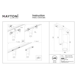 Magnetic track light TR005-2-12W3K-BBS