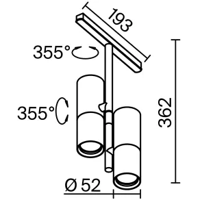 Magnetna tirna svetilka TR005-4-2X12W-DS-B