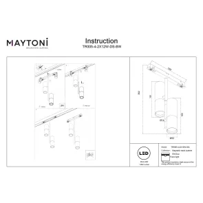 Magnetic track light TR005-4-2X12W-DS-BW