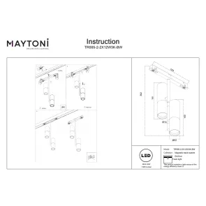 Magnetic track light TR005-2-2X12W3K-BW