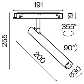 Magnetic track light TR141-2-6W3K-M-BS