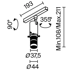 Magnetic track light TR108-4-10W3K-DS-B