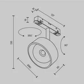 Magnetic track light TR217-2-15W3K-B
