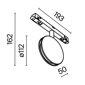 Magnetic track light TR090-2-6W3K-B