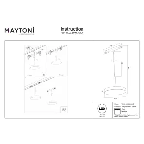 Magnetic track light TR123-4-15W-DS-B