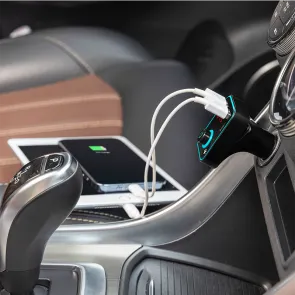 GIGATECH Bluetooth FM Transmitter and Car Charger Gigatech BFT-470 with LED Lights
