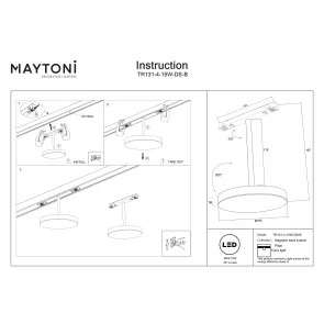 Magnetic track light TR131-4-15W-DS-B