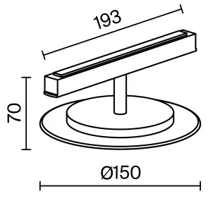 Magnetic track light TR107-2-5W3K-BS
