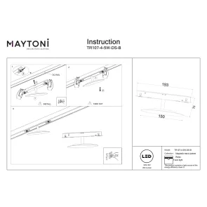 Magnetic track light TR107-4-5W-DS-B