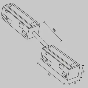 Power Connector Angled 15cm Exility Black TRA034CPC-42B-15-1