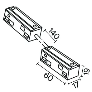 Napajalni konektor pod kotom 15 cm Exility bel TRA034CPC-42W-15-1