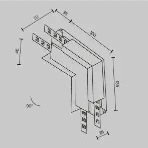 Kotni notranji Exility priključek vgrajen za GKL 12,5 mm, črn