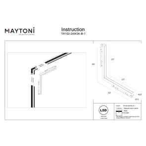 Magnetic track light TR102-24W3K-B-1