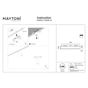 Magnetic track light TR030-2-12W3K-W