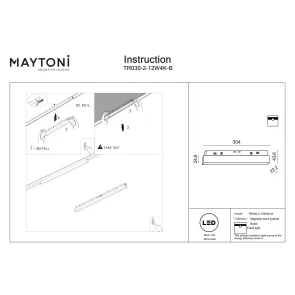 Track luminaire TR030-2-12W4K-B