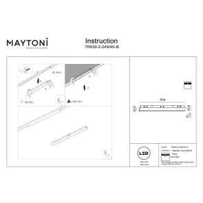 Magnetic track light TR030-2-24W4K-B