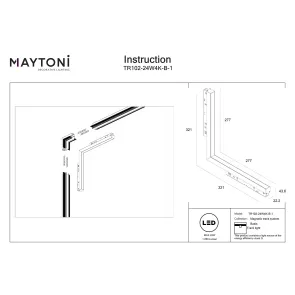 Magnetic track light TR102-24W4K-B-1