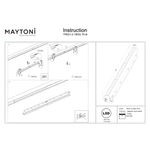 Track Lighting TR031-2-18W2.7K-B
