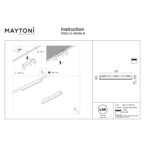 Magnetic track light TR031-2-18W3K-B