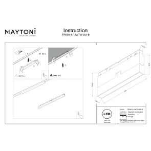 Track luminaire TR036-4-12WTW-DD-B