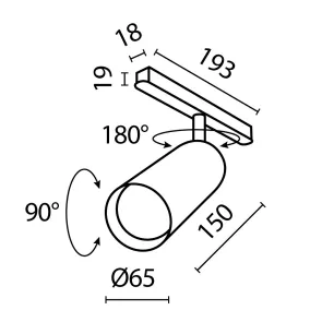 Magnetic track light TR032-2-20W4K-S-B