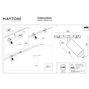 Magnetic track light TR032-2-20W4K-S-B
