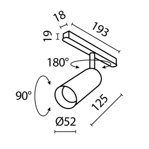 Magnetic track light TR032-4-12W3K-S-DS-B