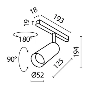 Magnetic track light TR032-2-12W3K-M-BBS