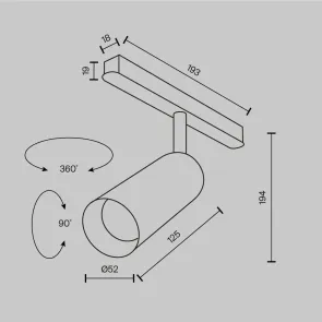 Magnetic track light TR032-2-12W3K-M-BBS