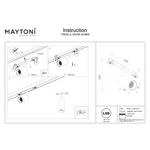 Magnetic track light TR032-2-12W3K-M-BBS